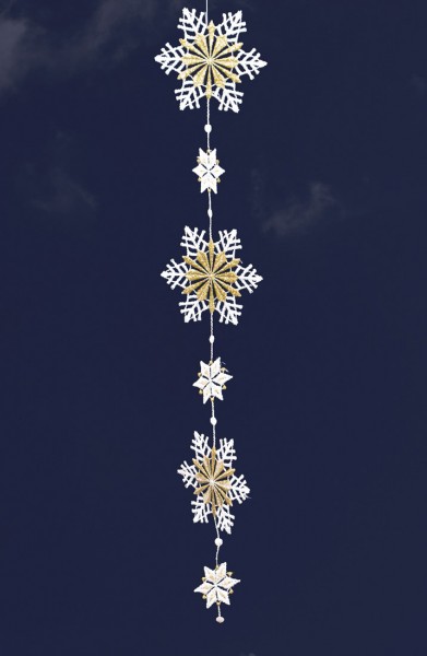 Zauberhafte Girlande Fensterdeko Sterne aus Plauener Spitze®.