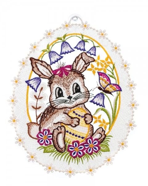 Fensterbild Hase im Ei