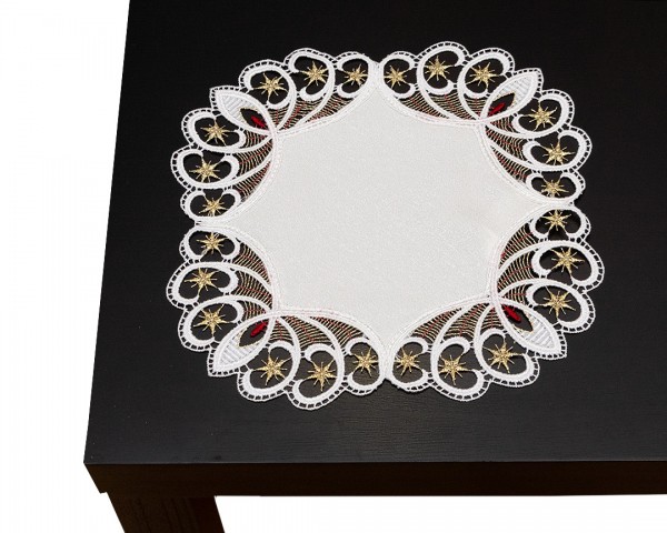 runde Tischdecke 30 cm mit Spitzenabschluß