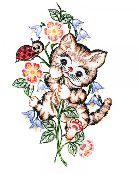 Fensterbild Blumen mit Käfer