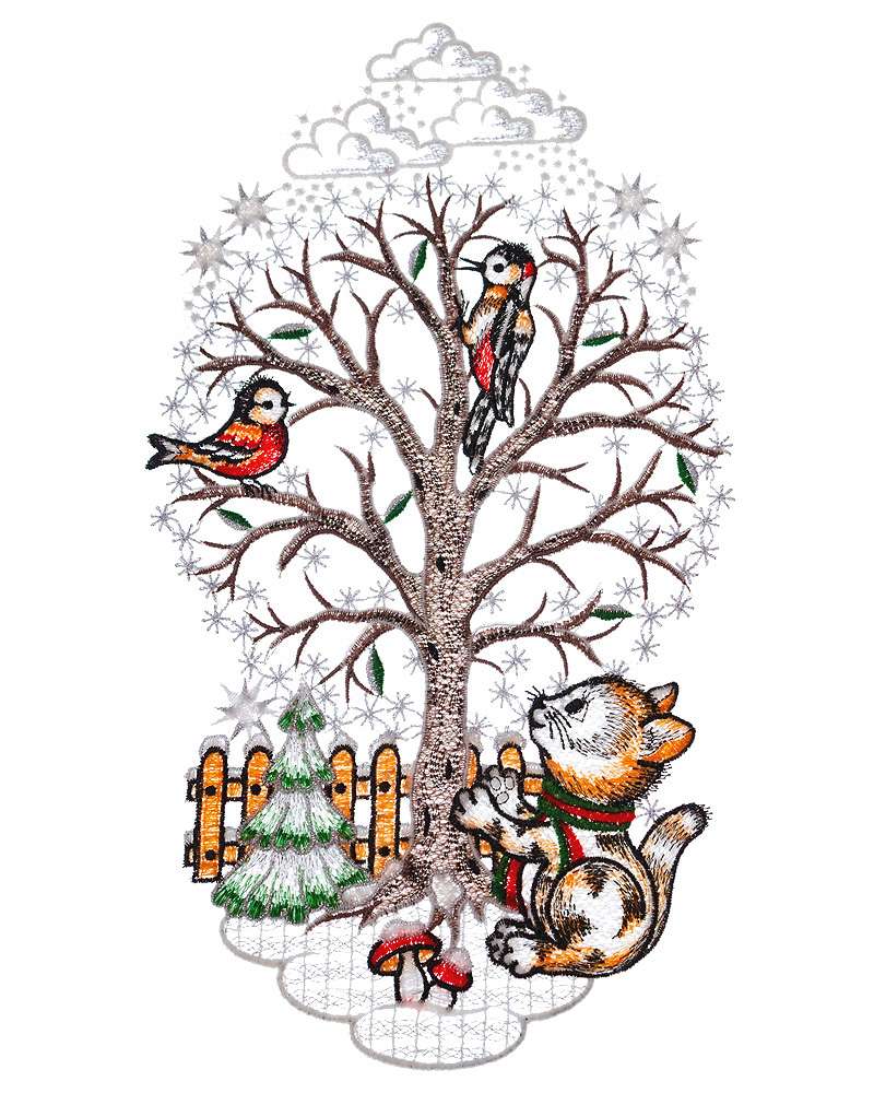 Fensterbild Winter Baum mit Kätzchen Fensterbilder Fensterbild Winter Baum mit Kätzchen Fensterbilder