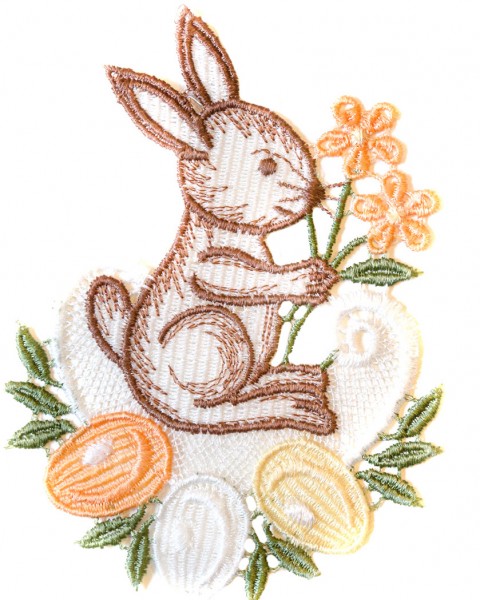 Fensterbild klein Hase oder Ei orange