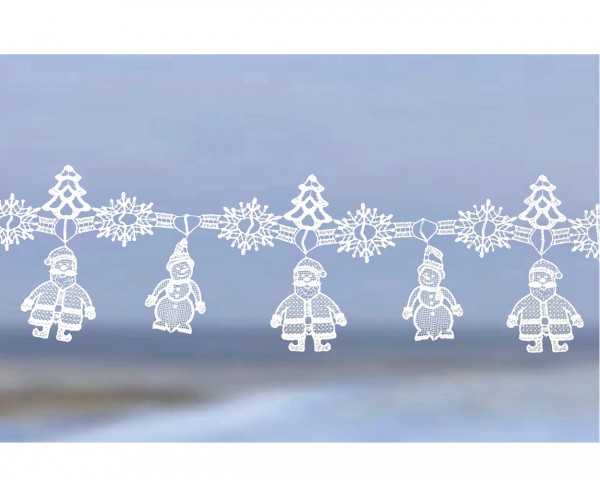 Fensterdeko Girlande Schneemann weiß